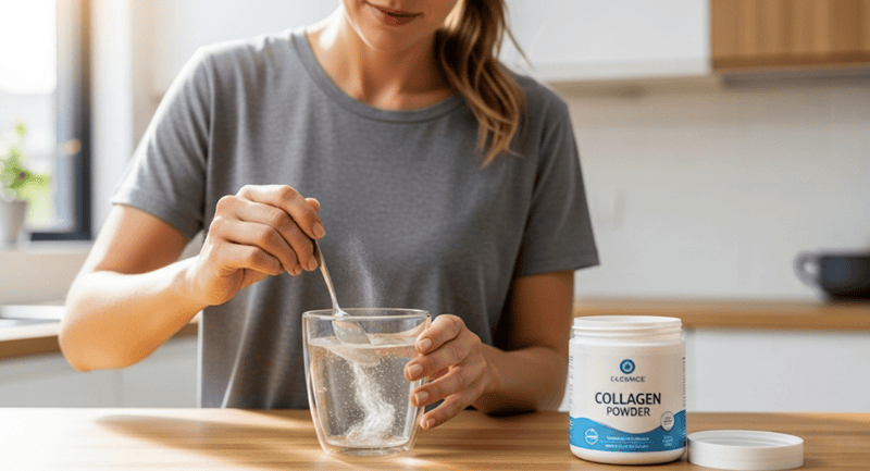 Collagen dạng bột nên được pha với nước ấm khoảng 40 độ C để dễ hòa tan và không làm biến đổi cấu trúc dưỡng chất
