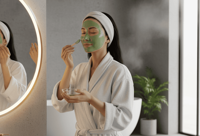 Đắp mặt nạ tự nhiên hoặc mặt nạ cho da thiên dầu
