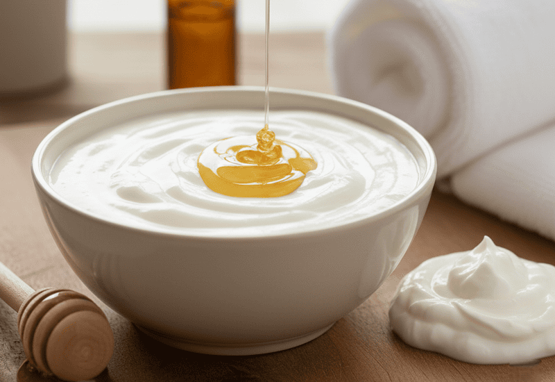 3.4. Mặt nạ trị thâm mụn cho da dầu từ sữa chua không đường và mật ong
